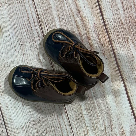 Crown and Ivy size 3 Brown and Blue Kids Boots - Picture 3 of 5